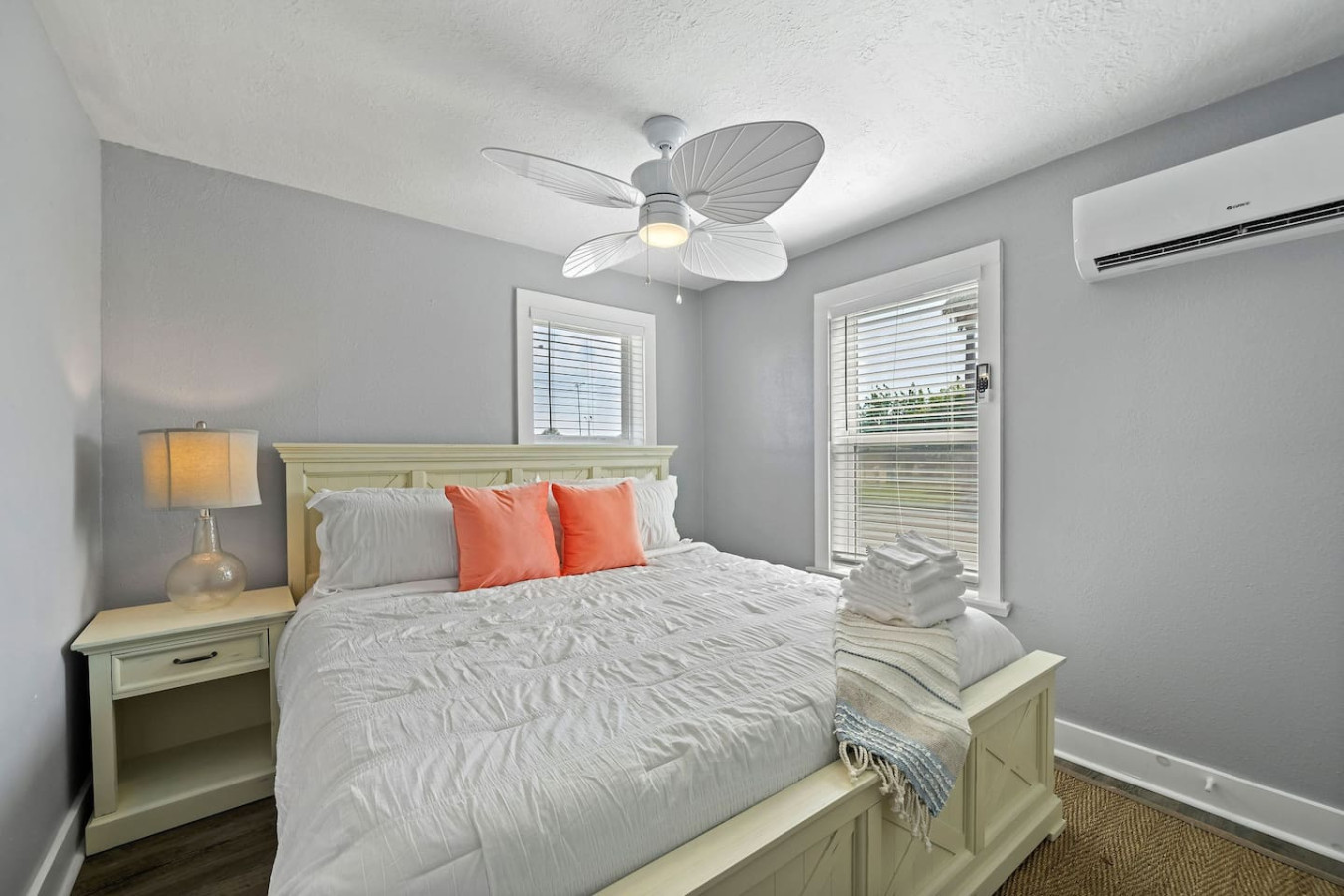This bedroom has a king sized bed