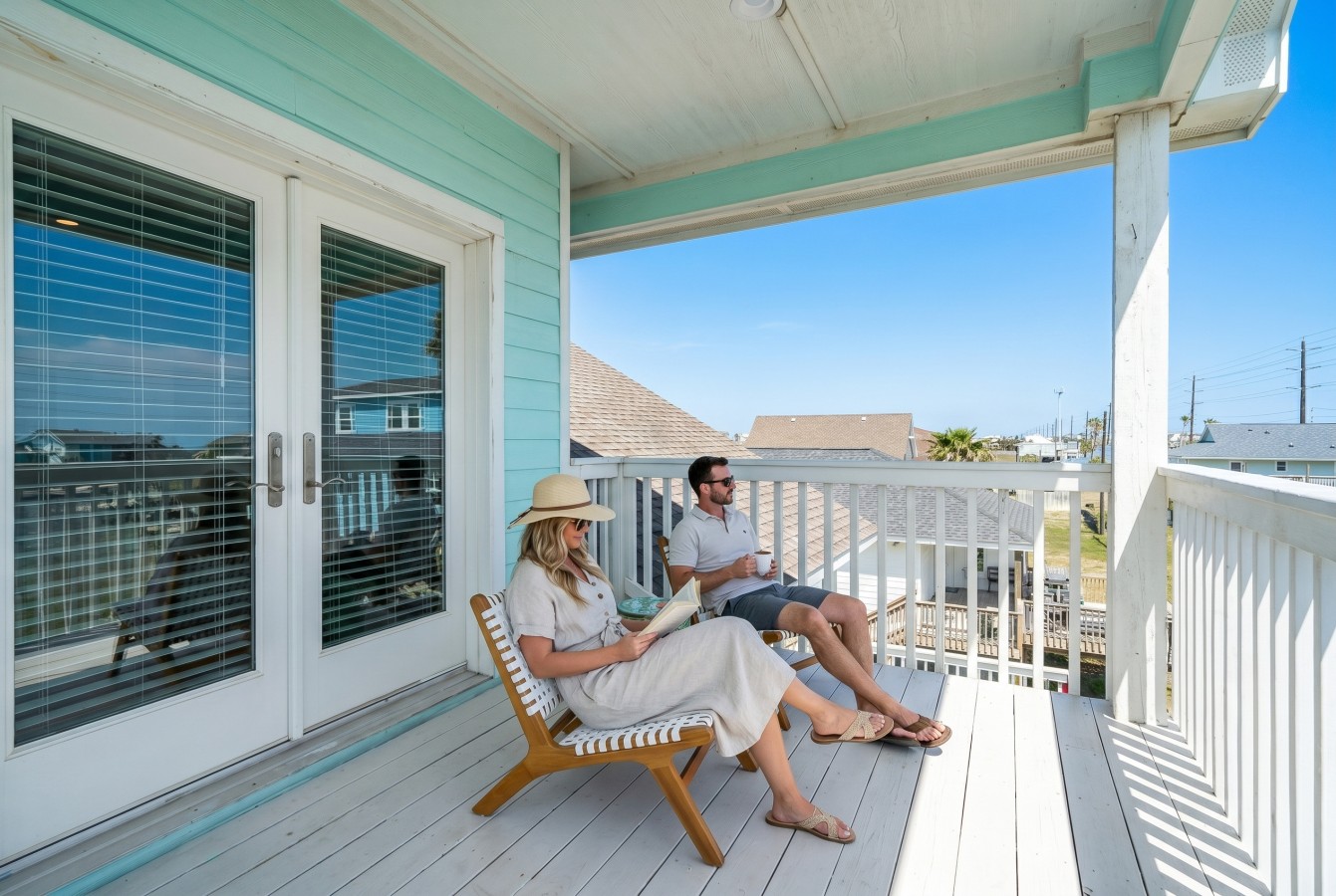 Sip a glass of wine in the evenings from the third-floor balcony