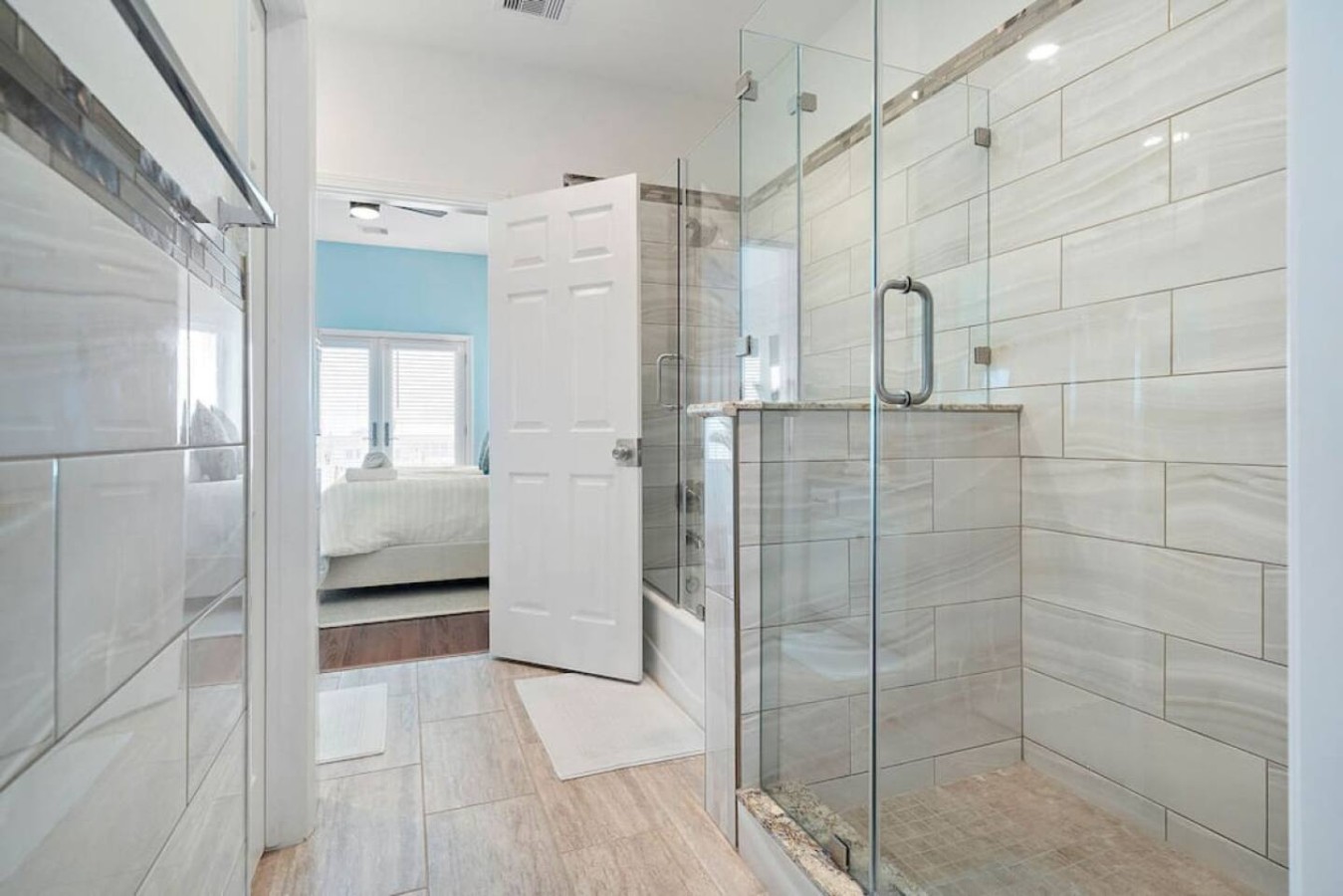 This bathroom is shared by several bedrooms