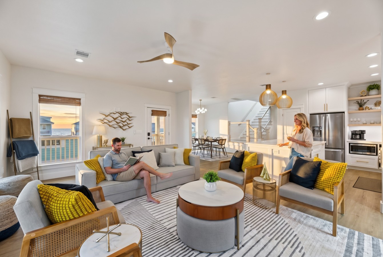 Curl up with a good book in the inviting living room