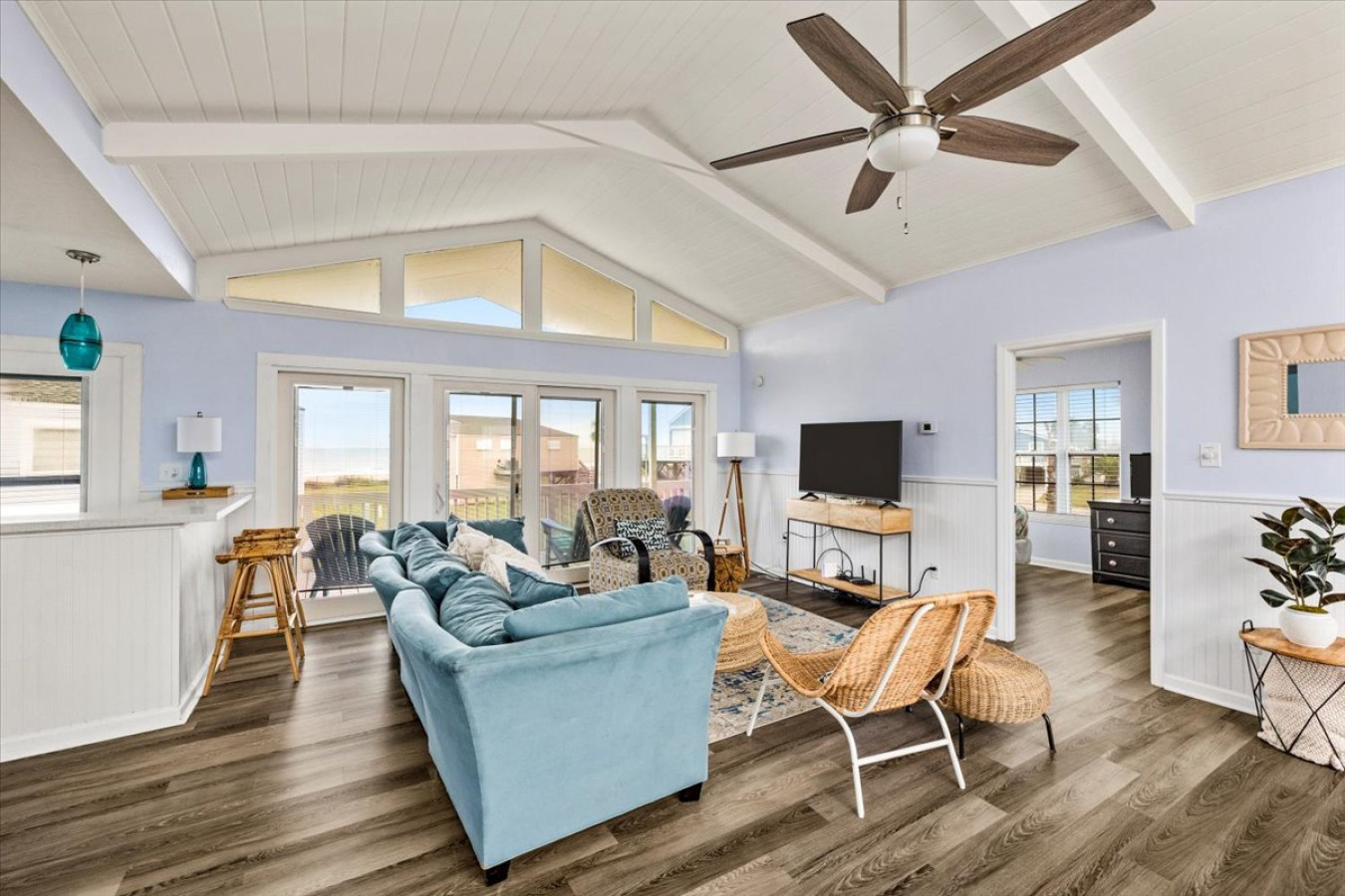 Curl up with a good book in the inviting living room