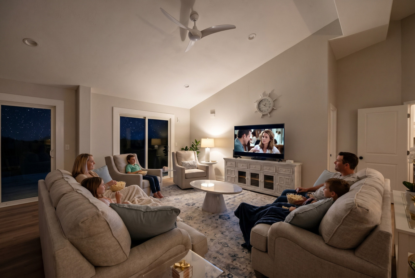 Cozy up for a movie night with the whole family!
