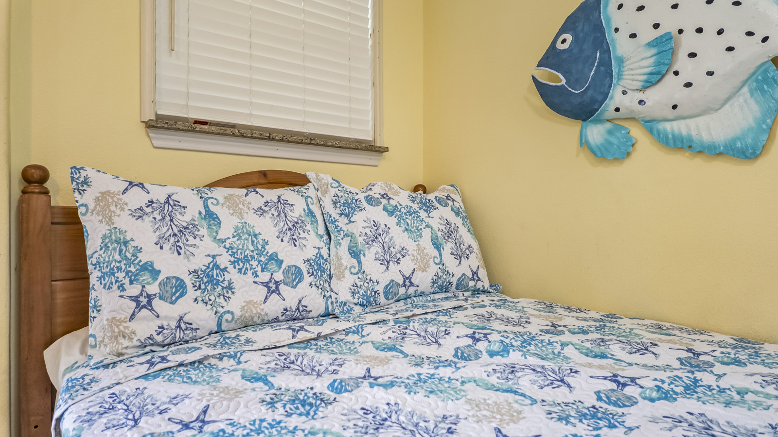 Soft linens and beachy touches for ultimate comfort