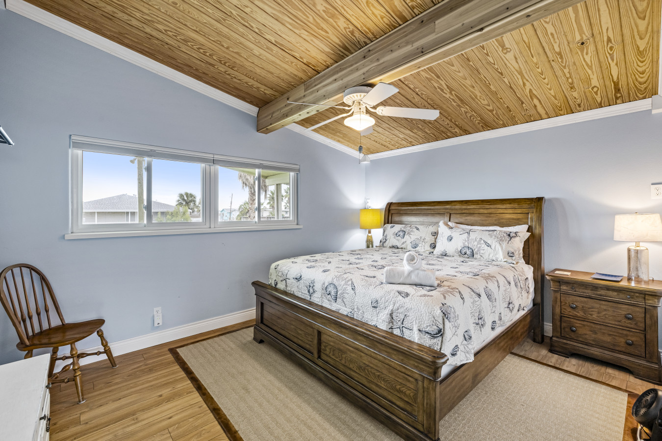 This bedroom has a king-sized bed