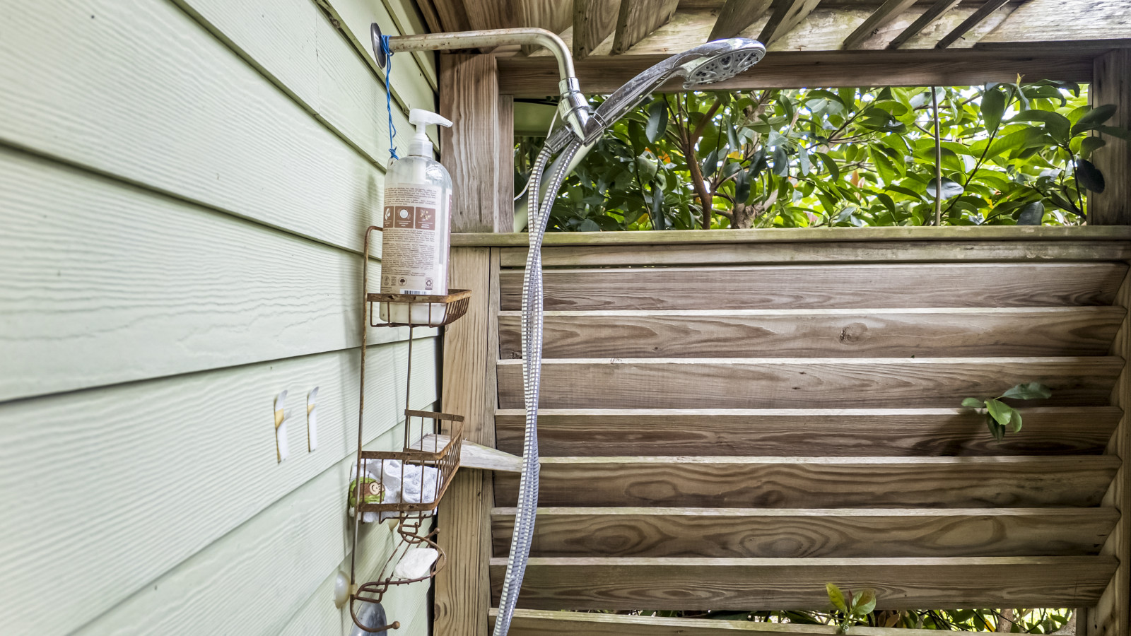 Rinse off after the beach in this refreshing outdoor shower