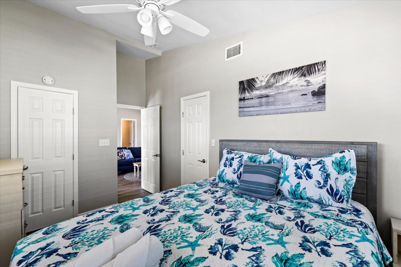 A relaxing retreat awaits in this comfy bedroom