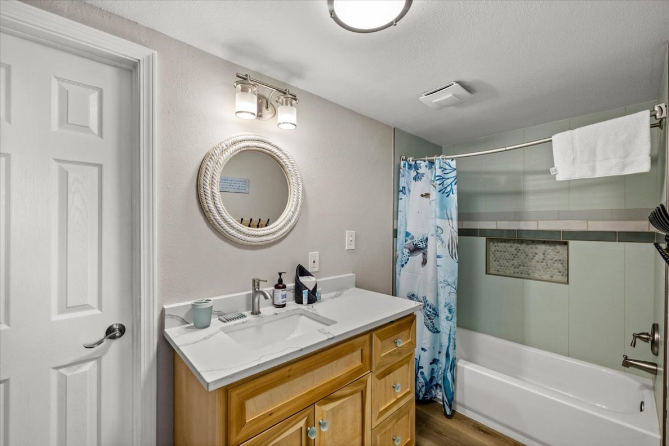 This bathroom is shared by several bedrooms
