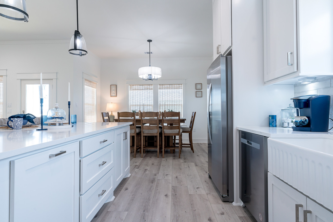 This dining area is located off the kitchen