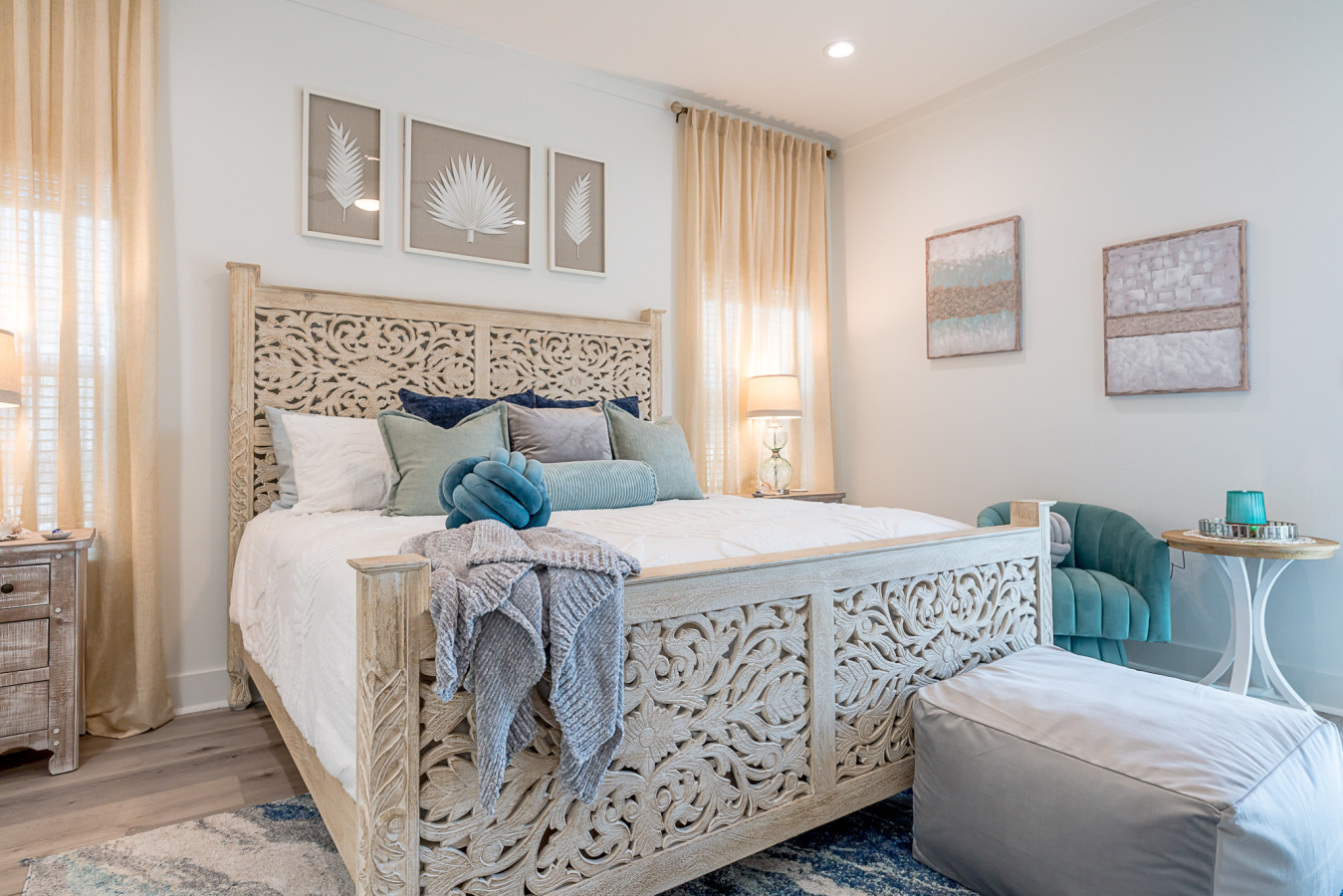 This bedroom has a king-sized bed