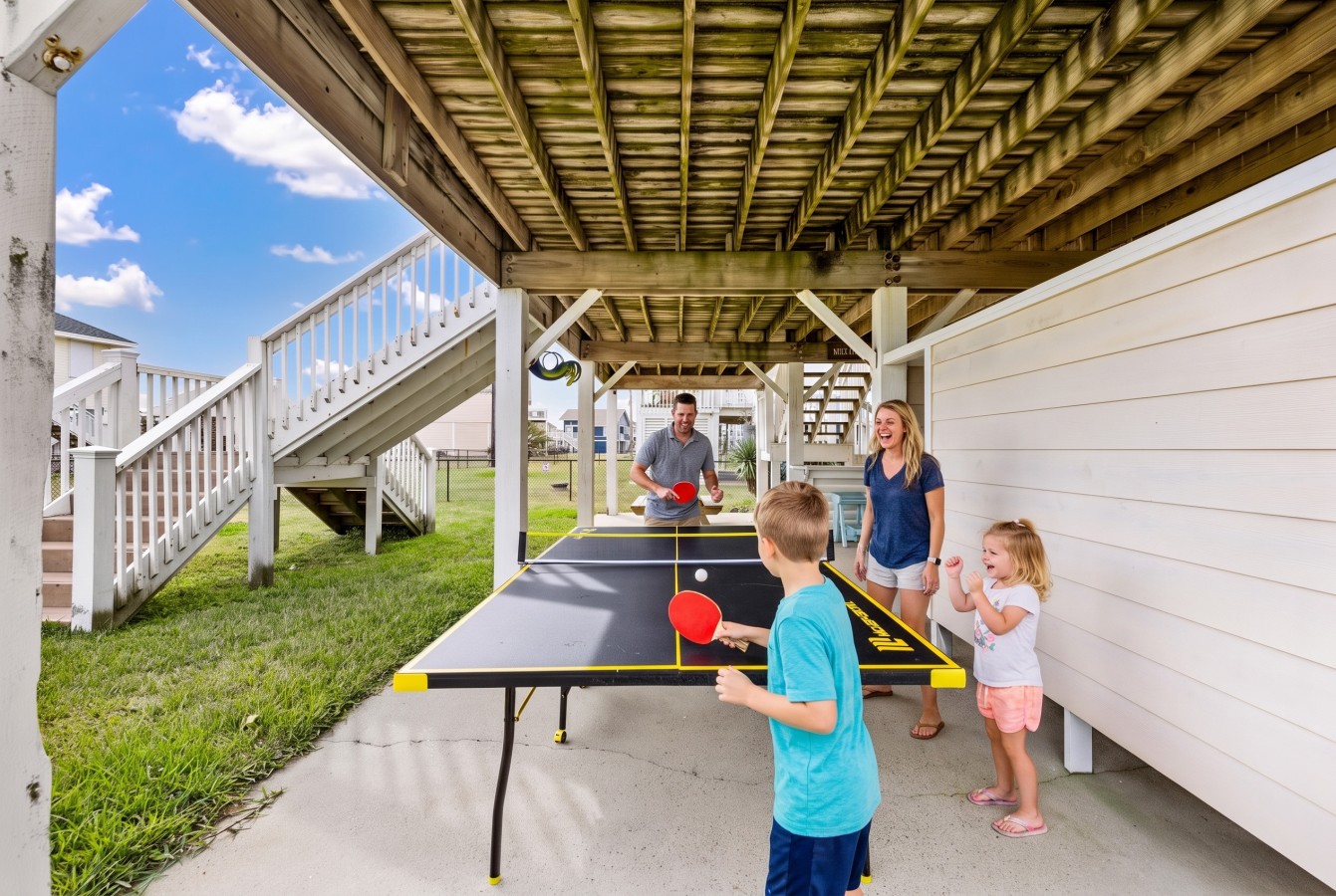 Challenge friends and family to a game of ping pong