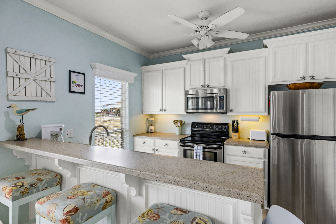 Whip up delicious meals in this charming kitchen