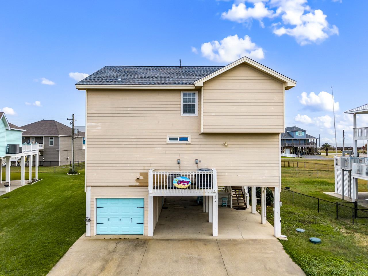 Spacious ground-level area beneath the home