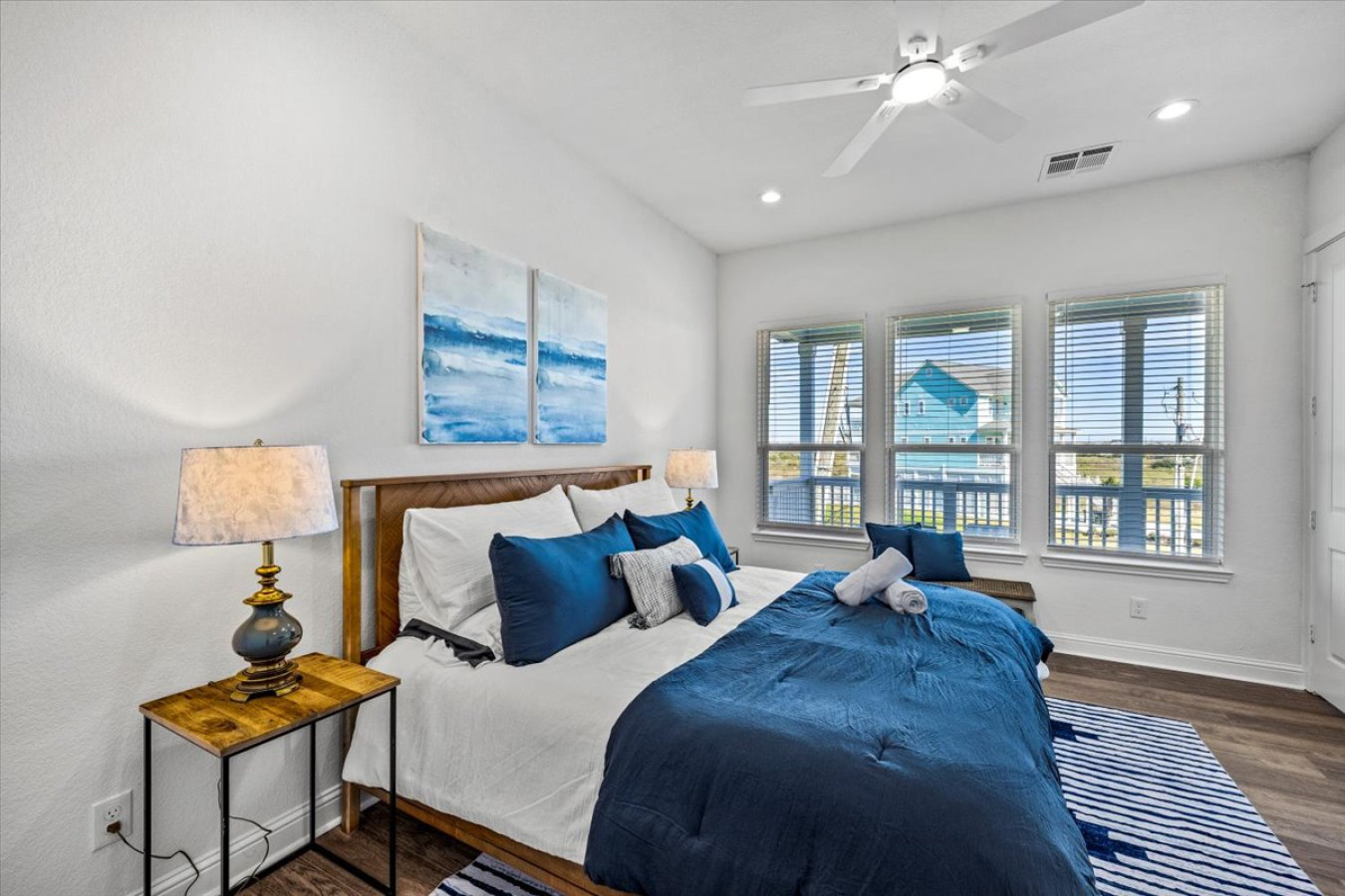Wake up refreshed in this serene coastal suite