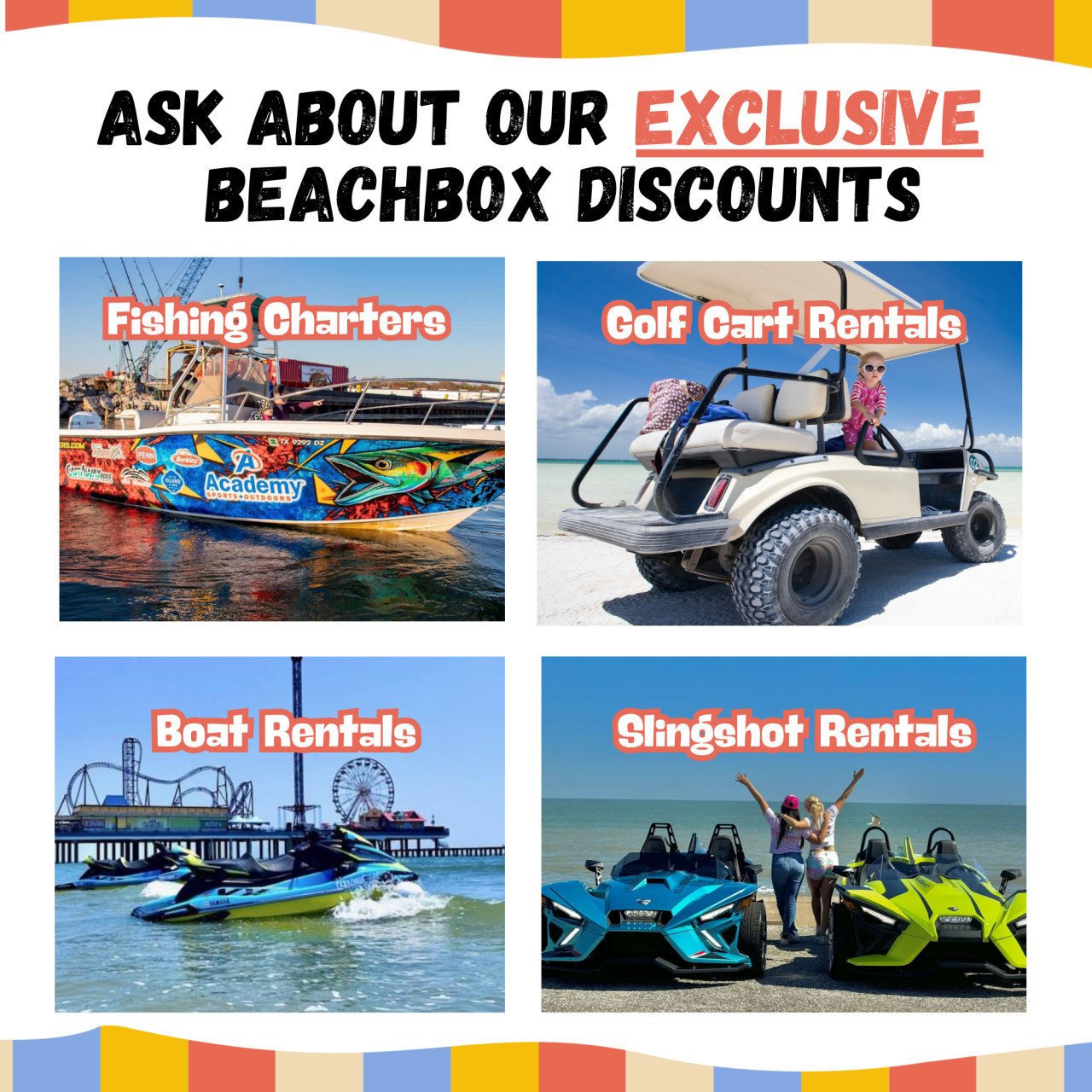 BeachBox guests receive special discounts on a variety of local businesses