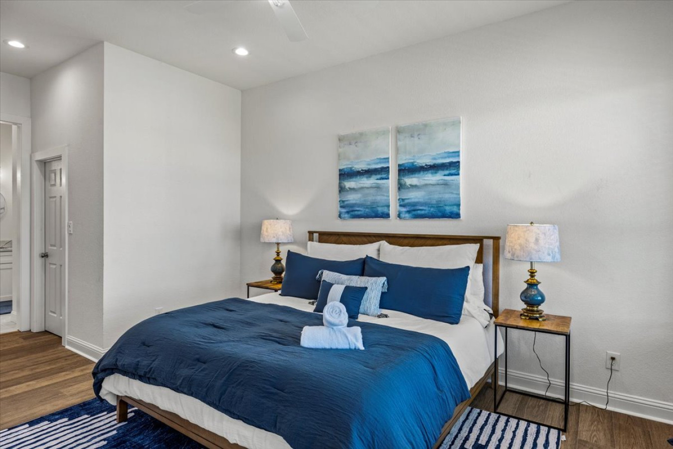 Comfortable king bedroom designed for rest