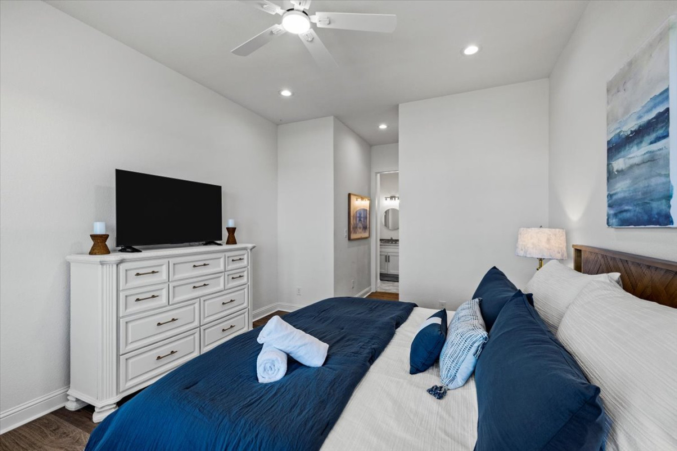 Peaceful bedroom with coastal-inspired touches