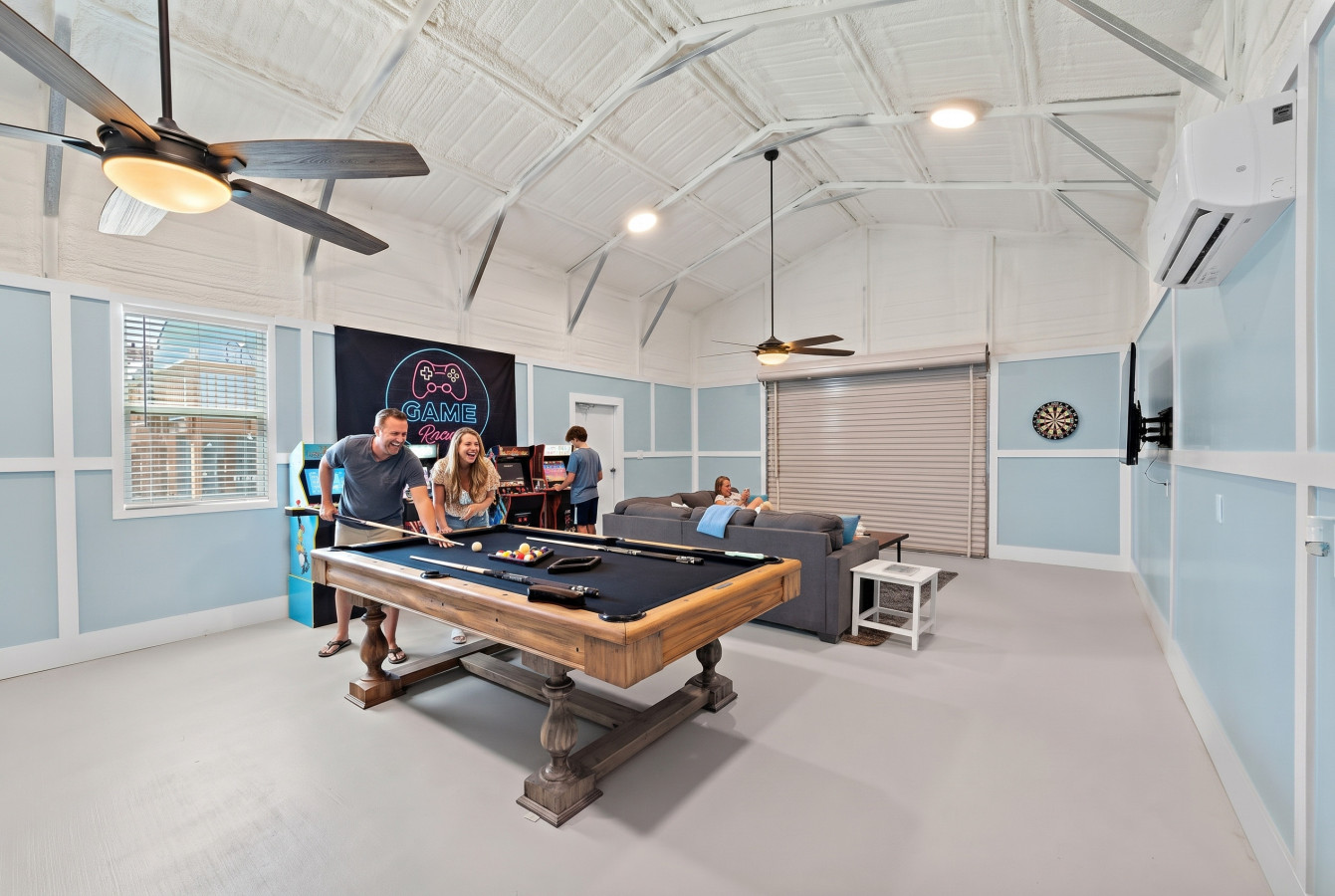 Large game room, great for kids and adults of all ages!
