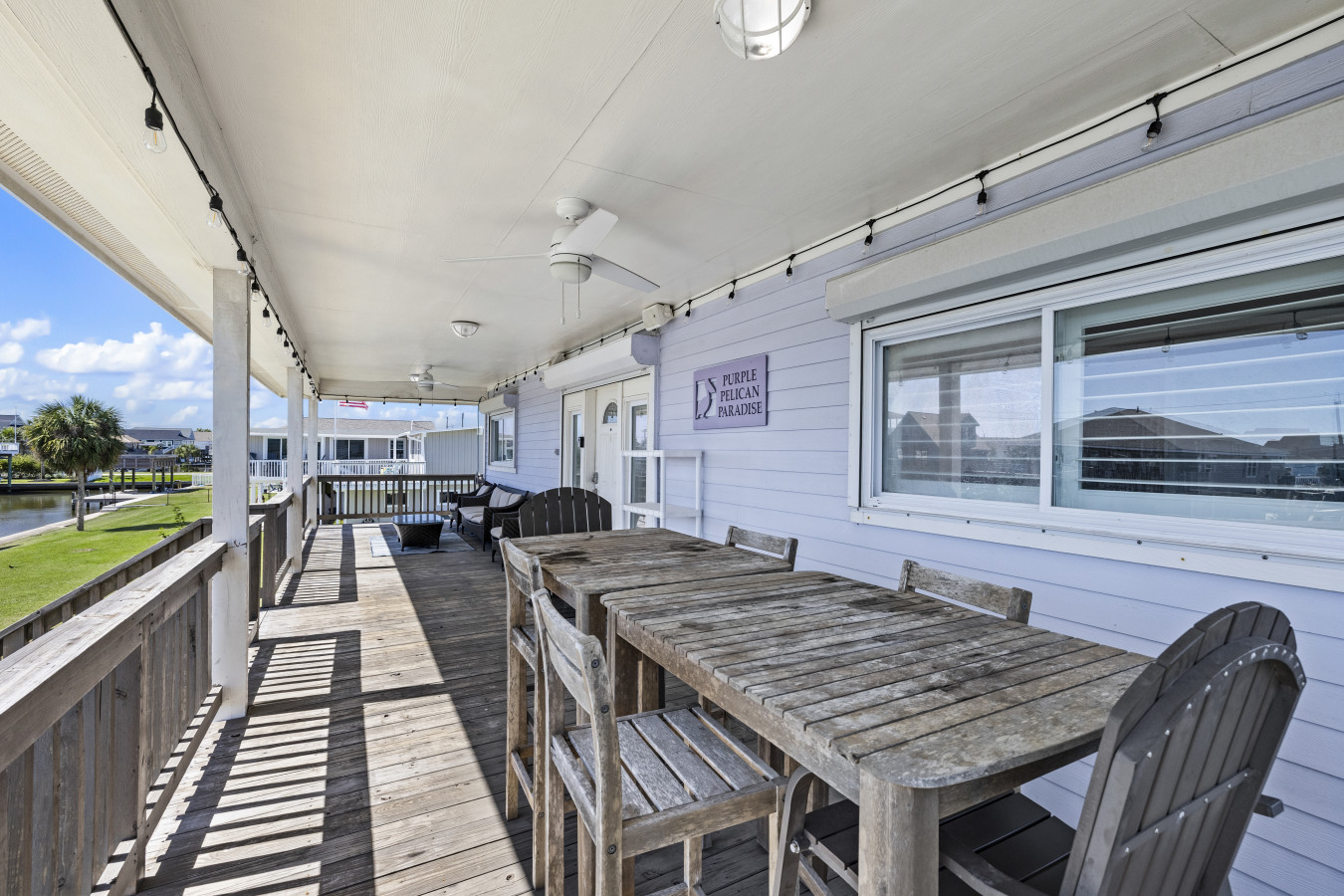 Spacious covered deck perfect for dining and relaxing outdoors