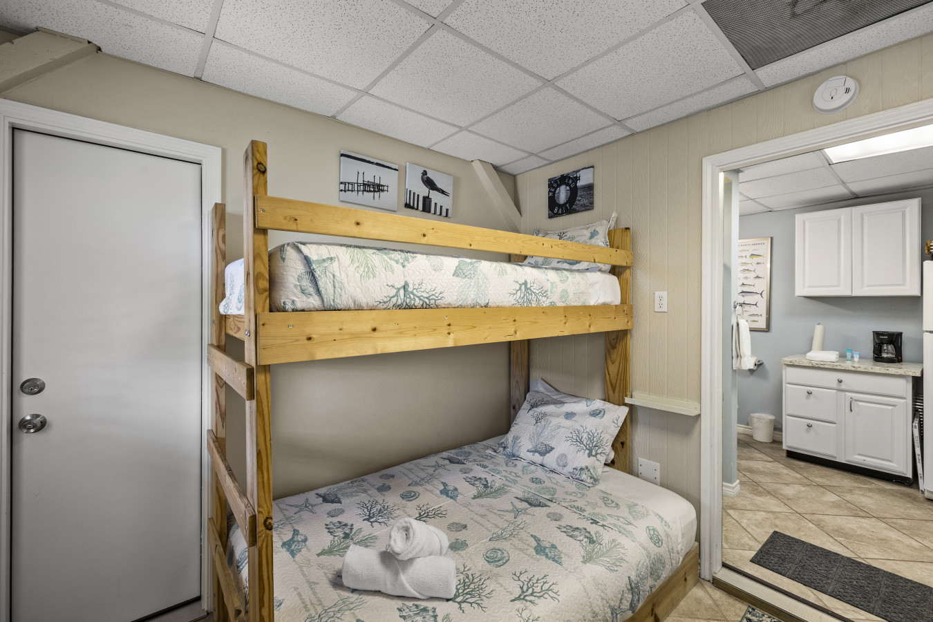 Bonus sleeping area with bunk beds and additional seating
