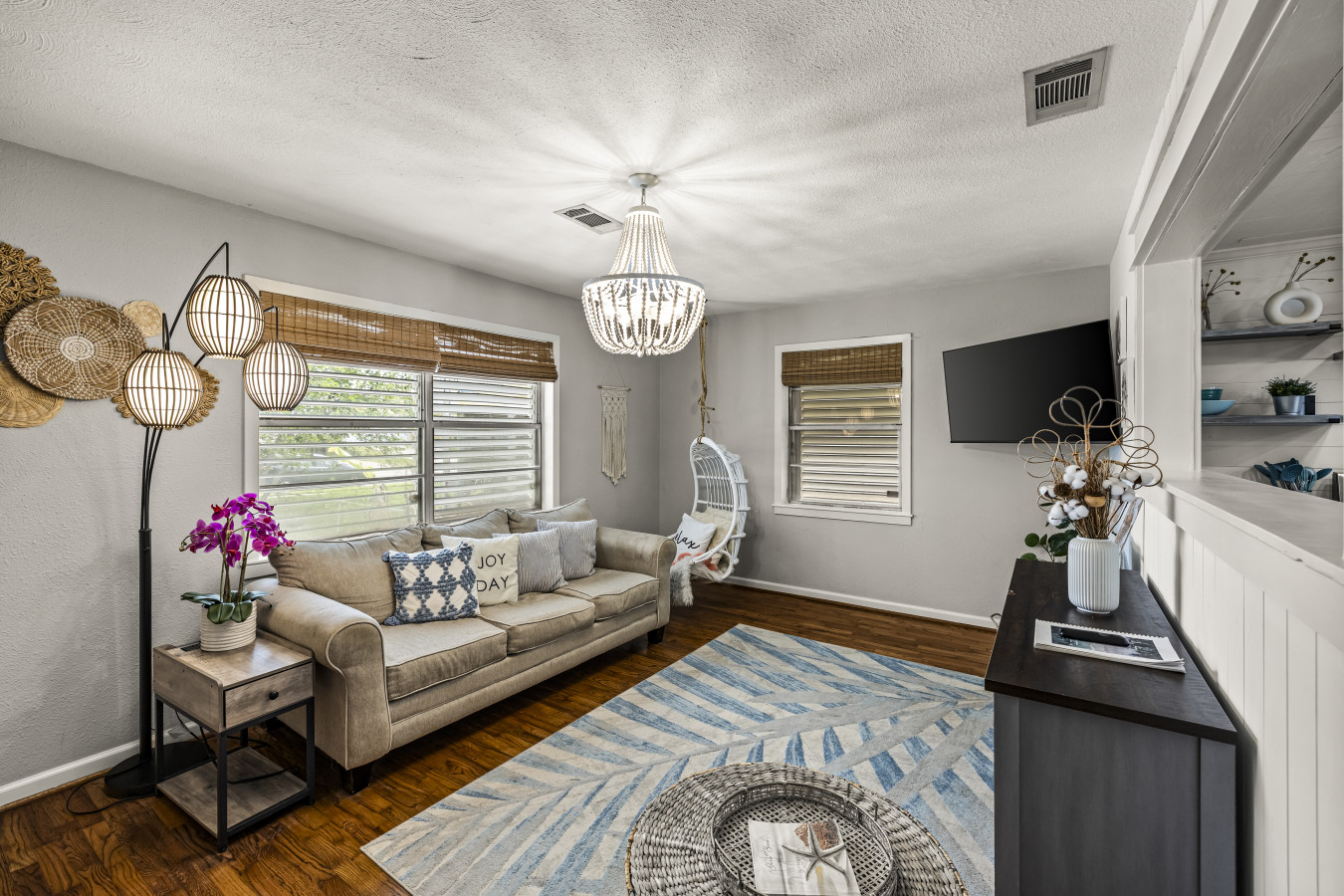 Cozy up and unwind in this bright, welcoming space