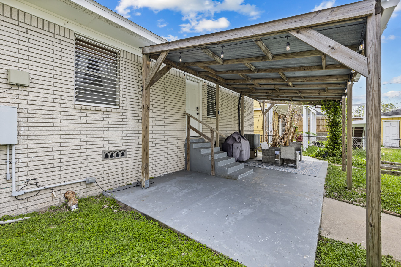 Covered patio space perfect for relaxing outdoors