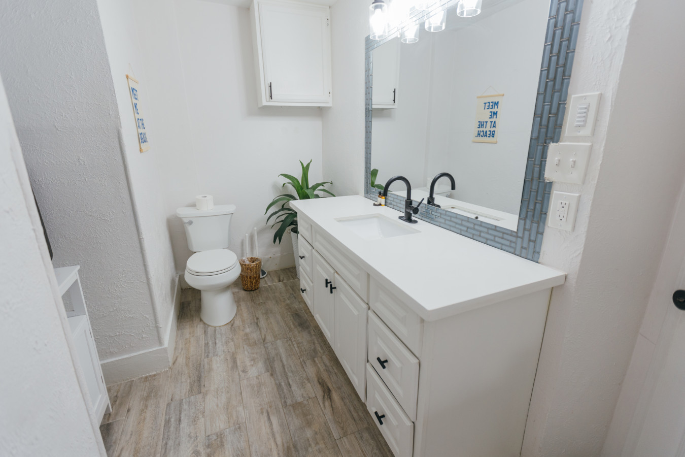 This bathroom offers a place to relax after a long day