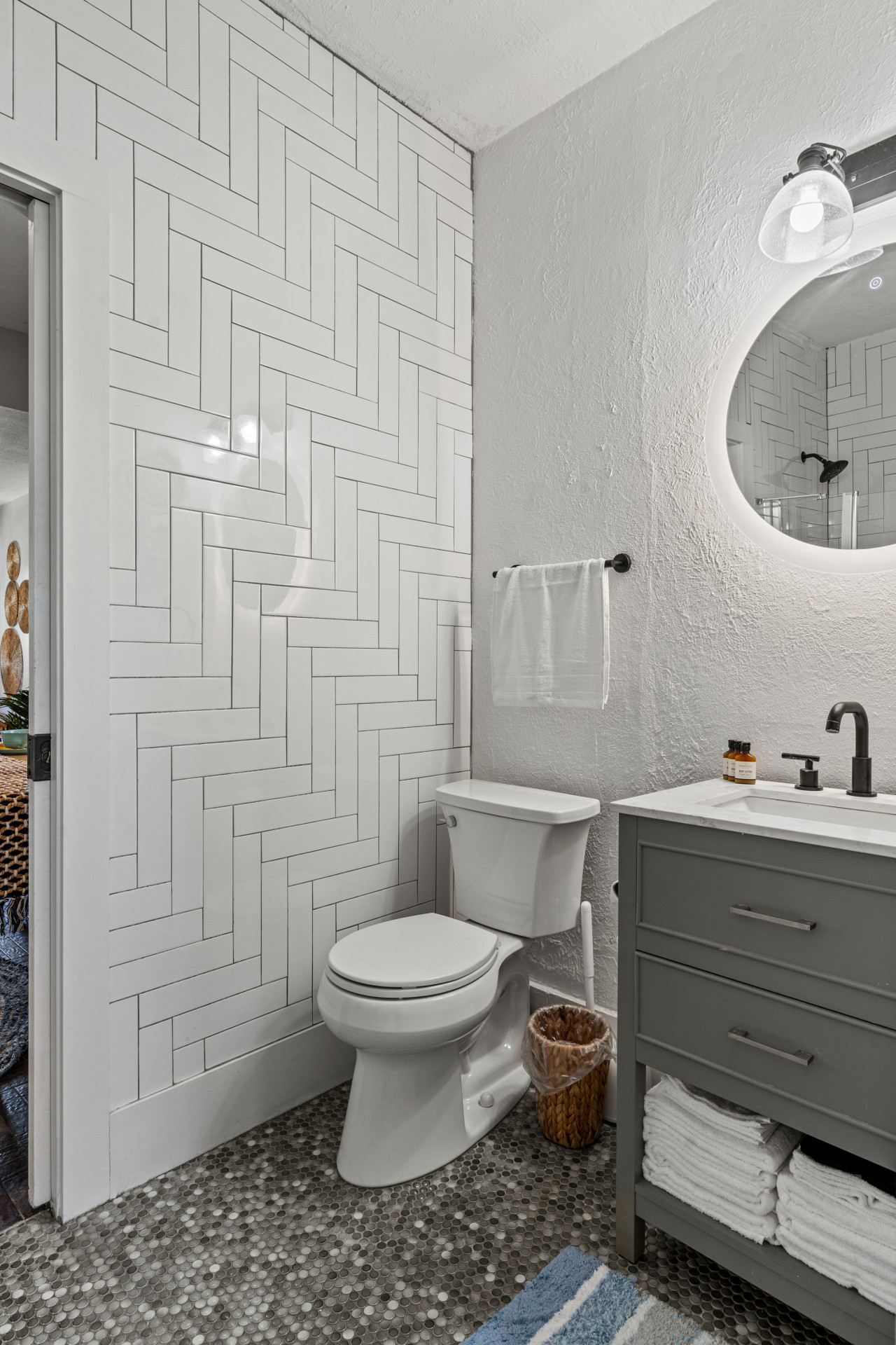 This bathroom is off the main living area