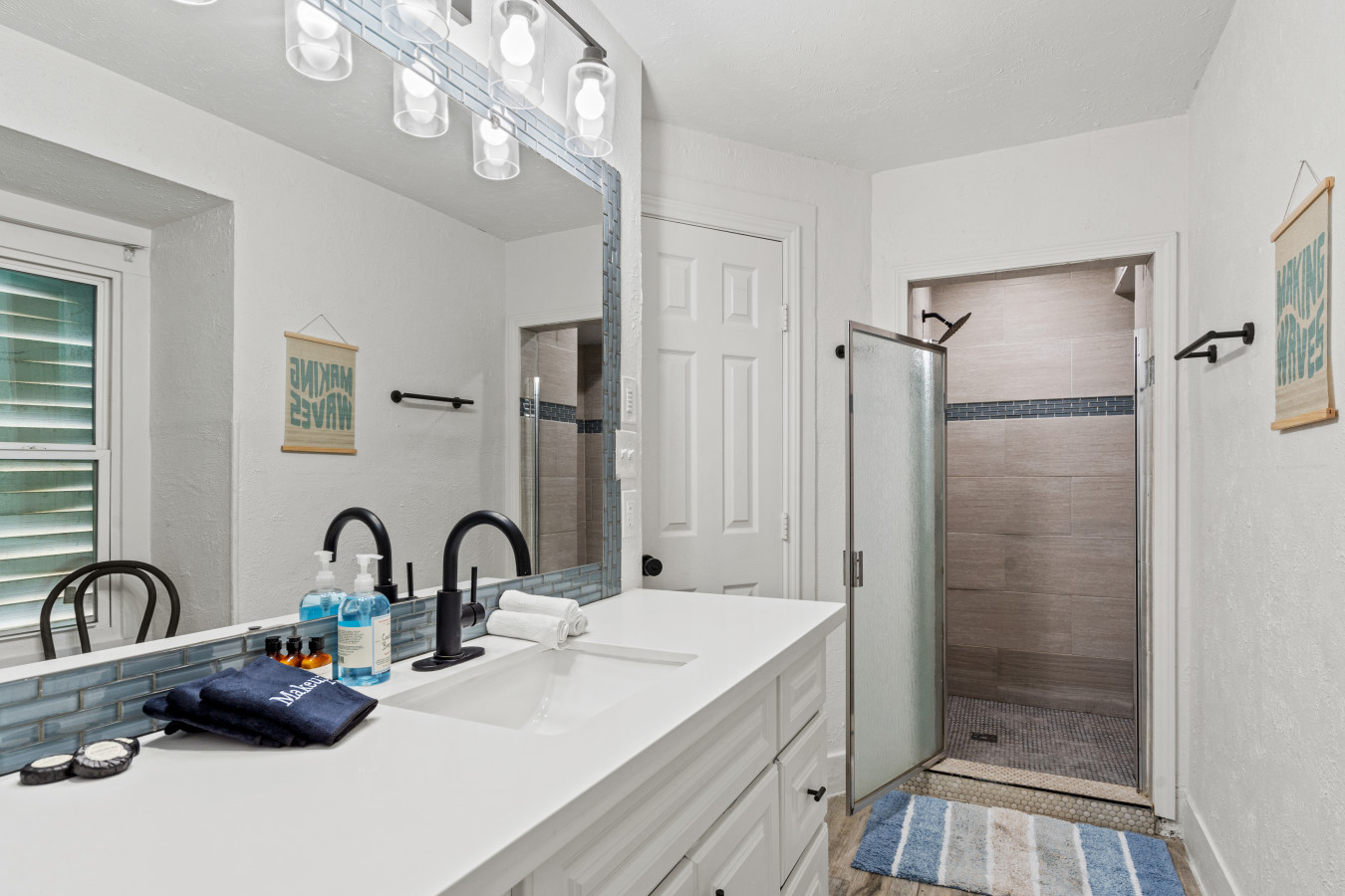 This bathroom offers a place to relax after a long day