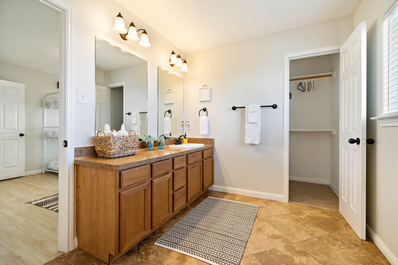 This bathroom is shared by several bedrooms