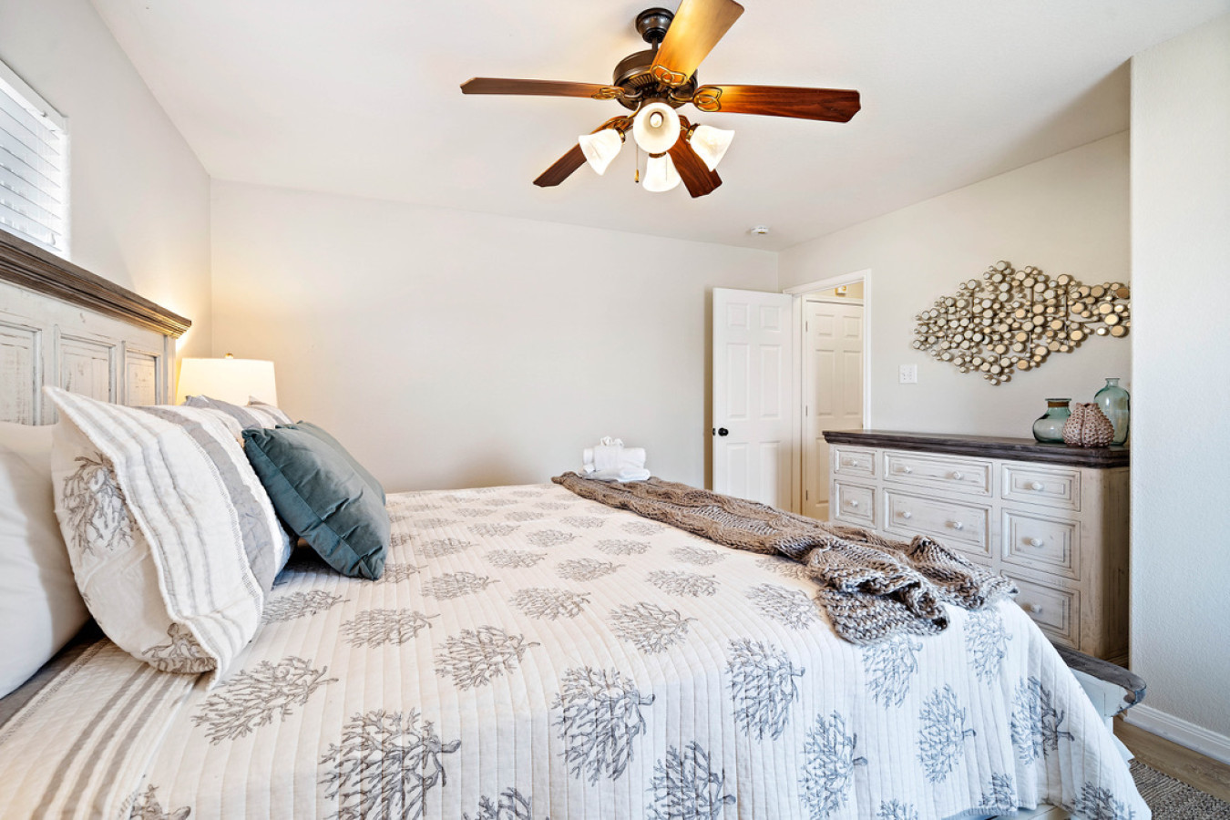 A relaxing retreat awaits in this comfy bedroom
