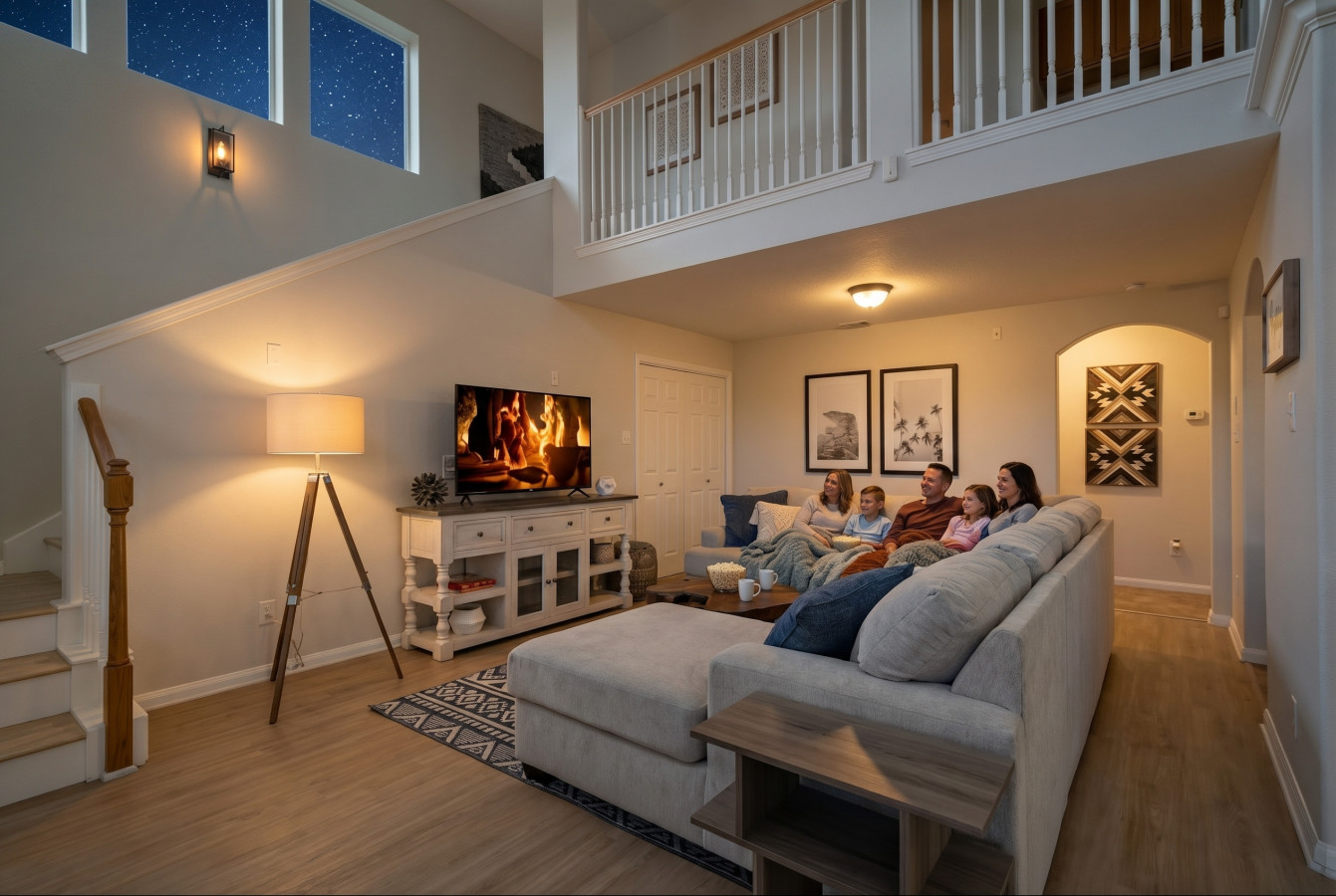Cozy up for a movie night with the whole family!