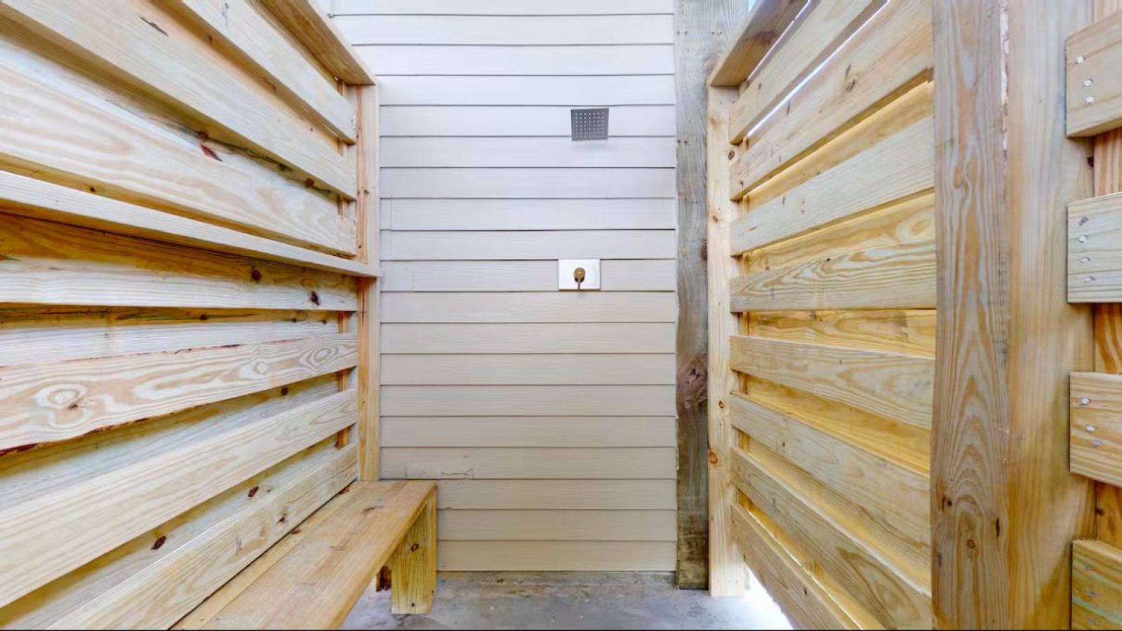 Private outdoor shower perfect after beach days
