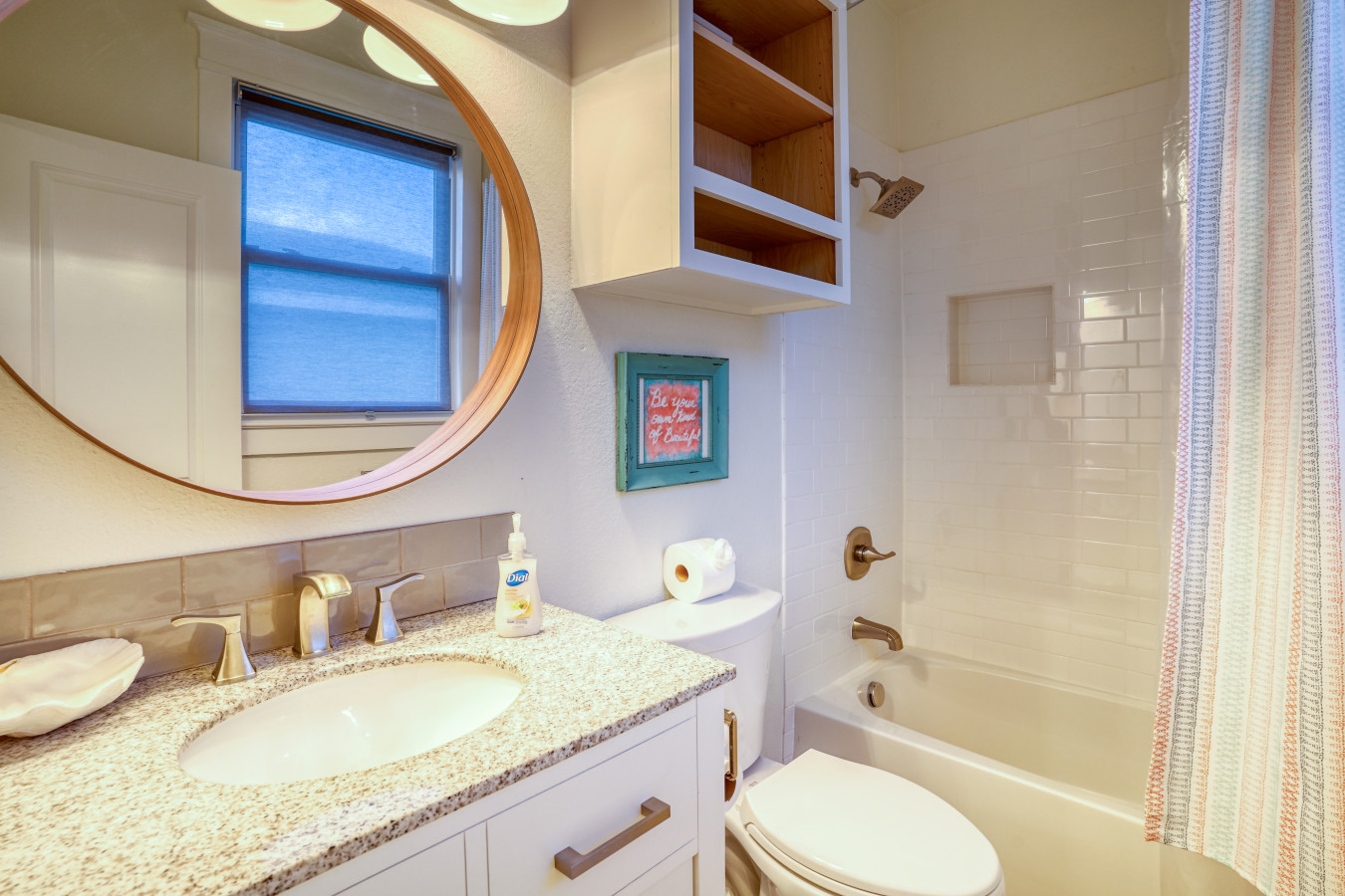 Unwind in this beautiful bathroom
