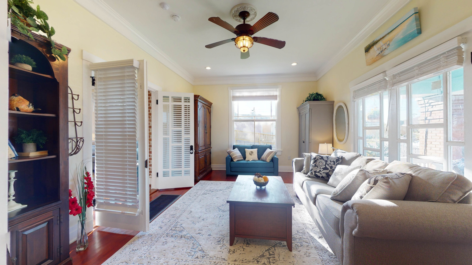 Curl up with a good book in the inviting living room