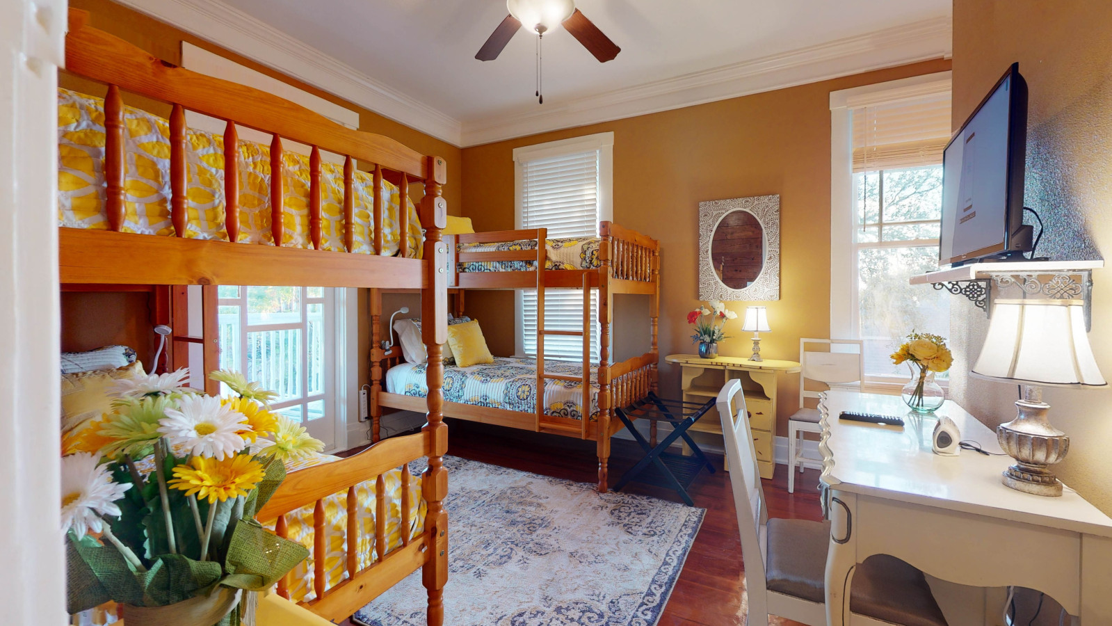 The kids will love this fun bunk bed setup