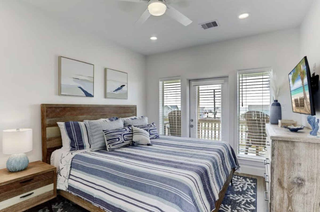 This bedroom has a king-sized bed