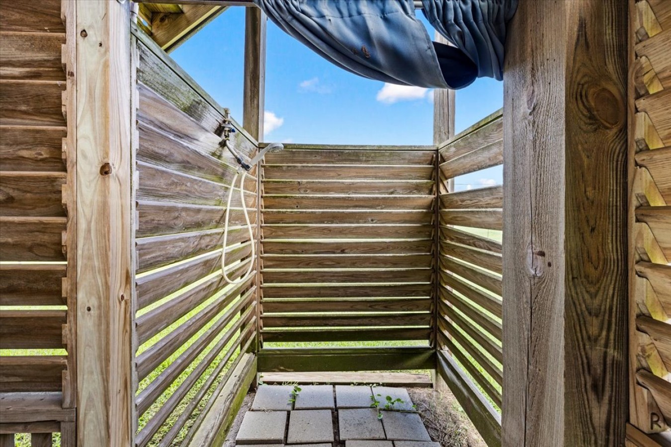 Enjoy the fresh air with a relaxing outdoor shower
