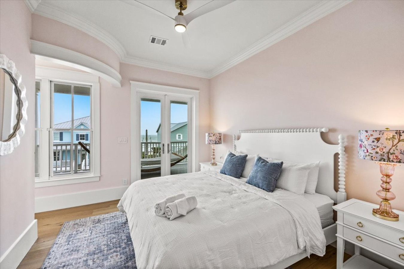 This bedroom has a king sized bed