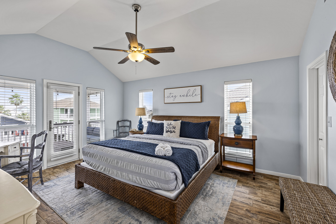 This bedroom has a king-sized bed