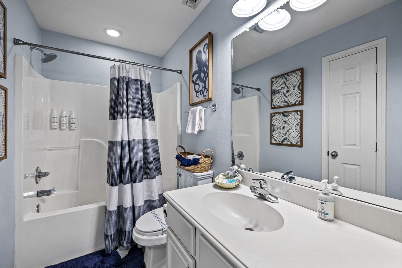 Refresh and rejuvenate in this bright bathroom