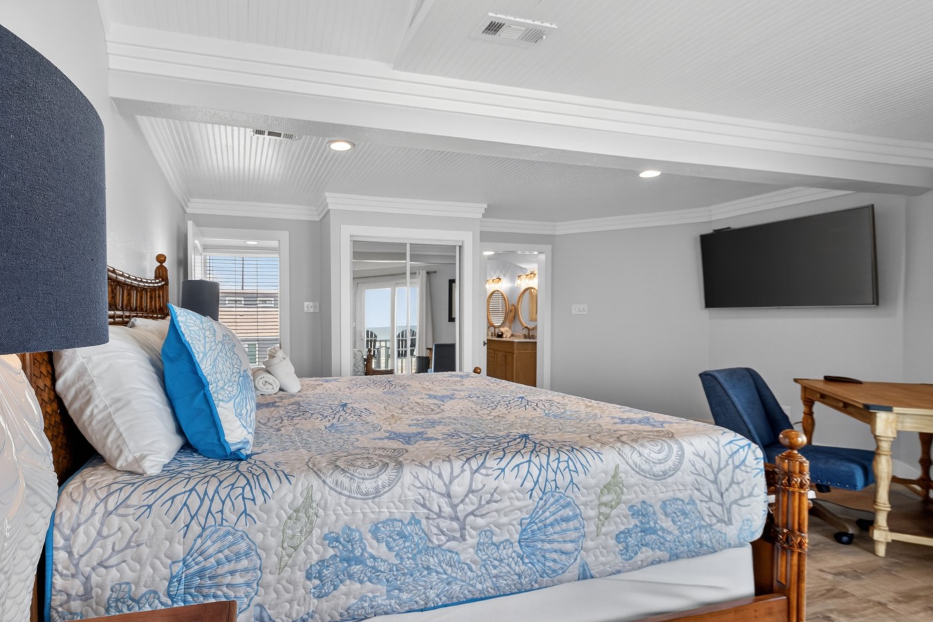 This bedroom has a king-sized bed