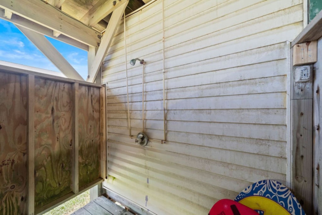 Enjoy the fresh air with a relaxing outdoor shower