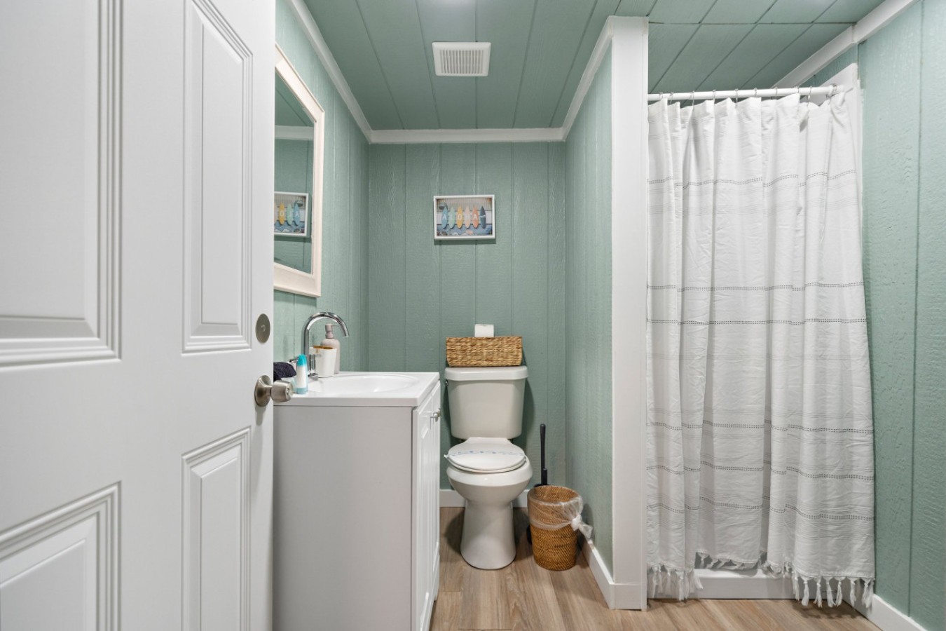 This bathroom is shared by several bedrooms