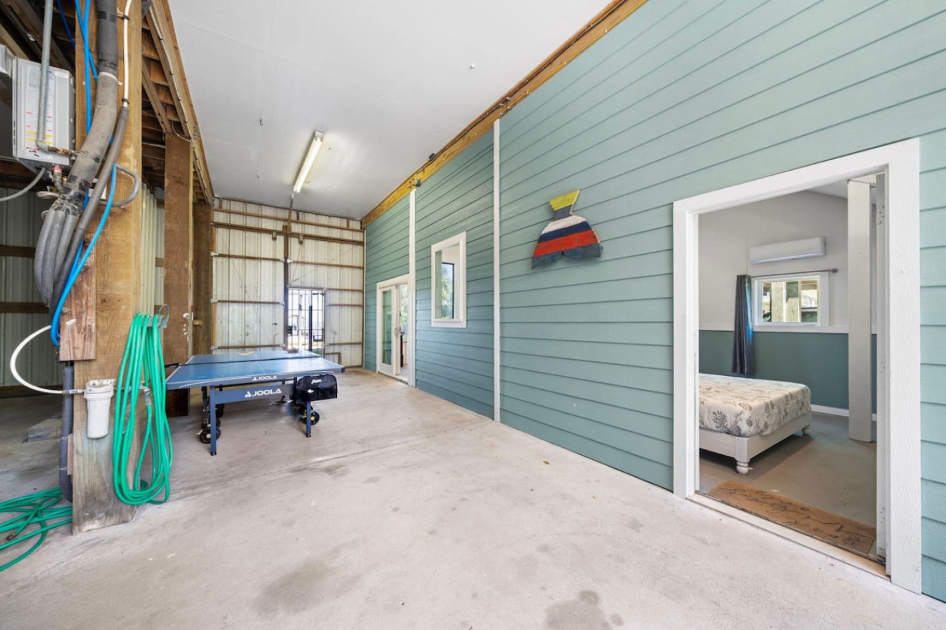 Enjoy this game room with a variety of games