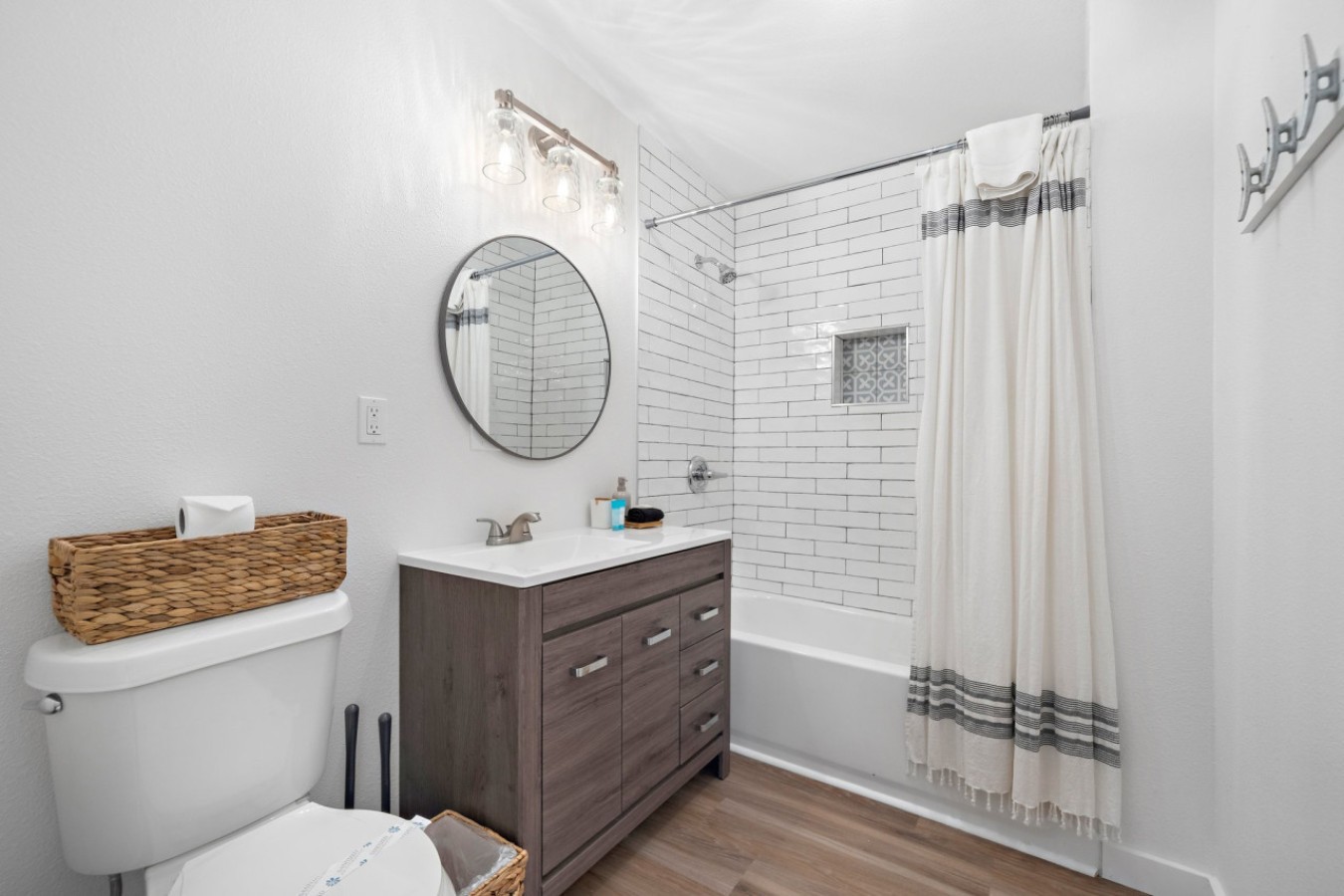 This bathroom is shared by several bedrooms