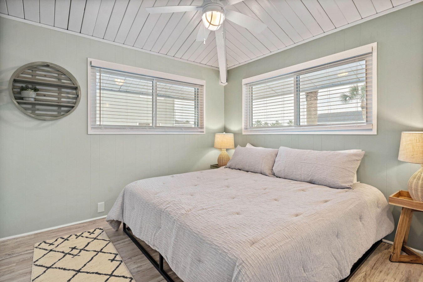 This bedroom has a king-sized bed
