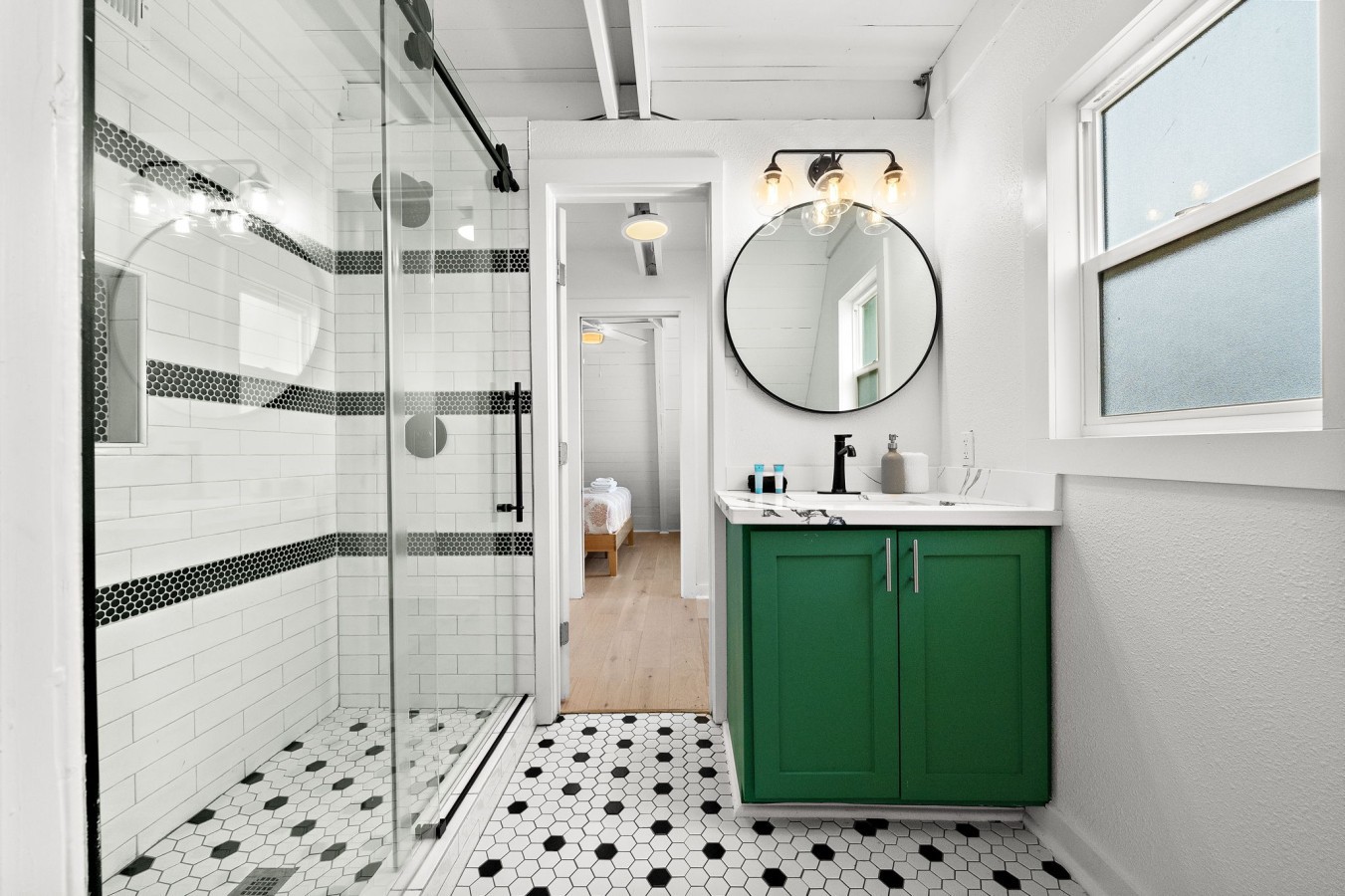 This bathroom is on the main level