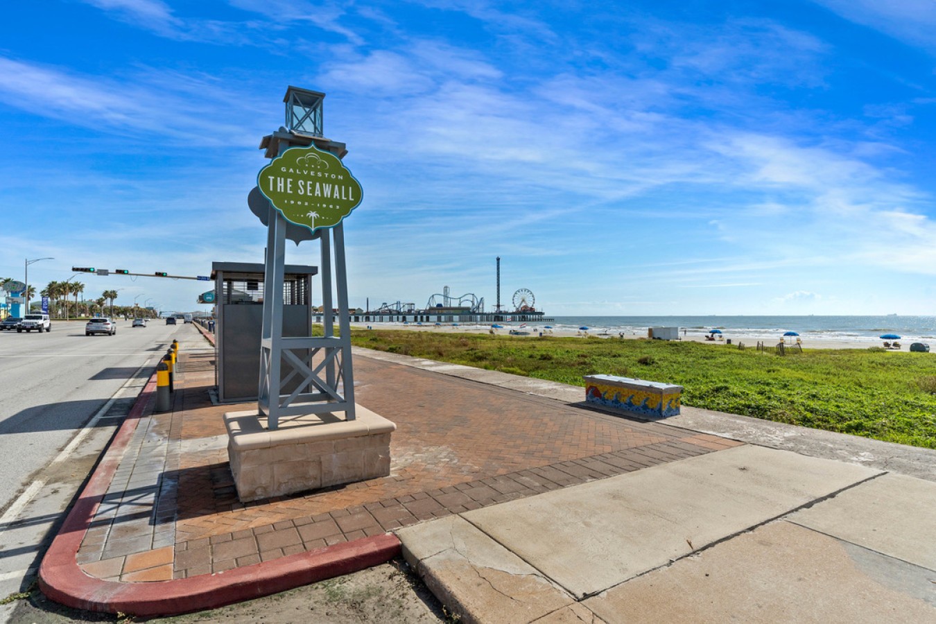 At more than 10 miles long and 17 feet high, Galveston's seawall is the longest continuous sidewalk in the country
