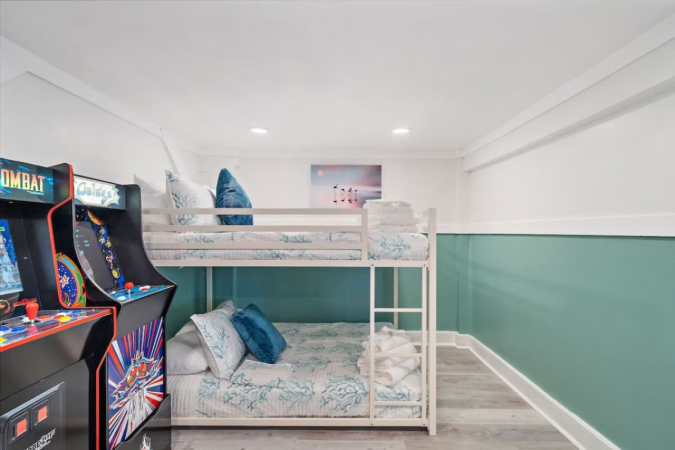 This bedroom has a full/full bunk bed