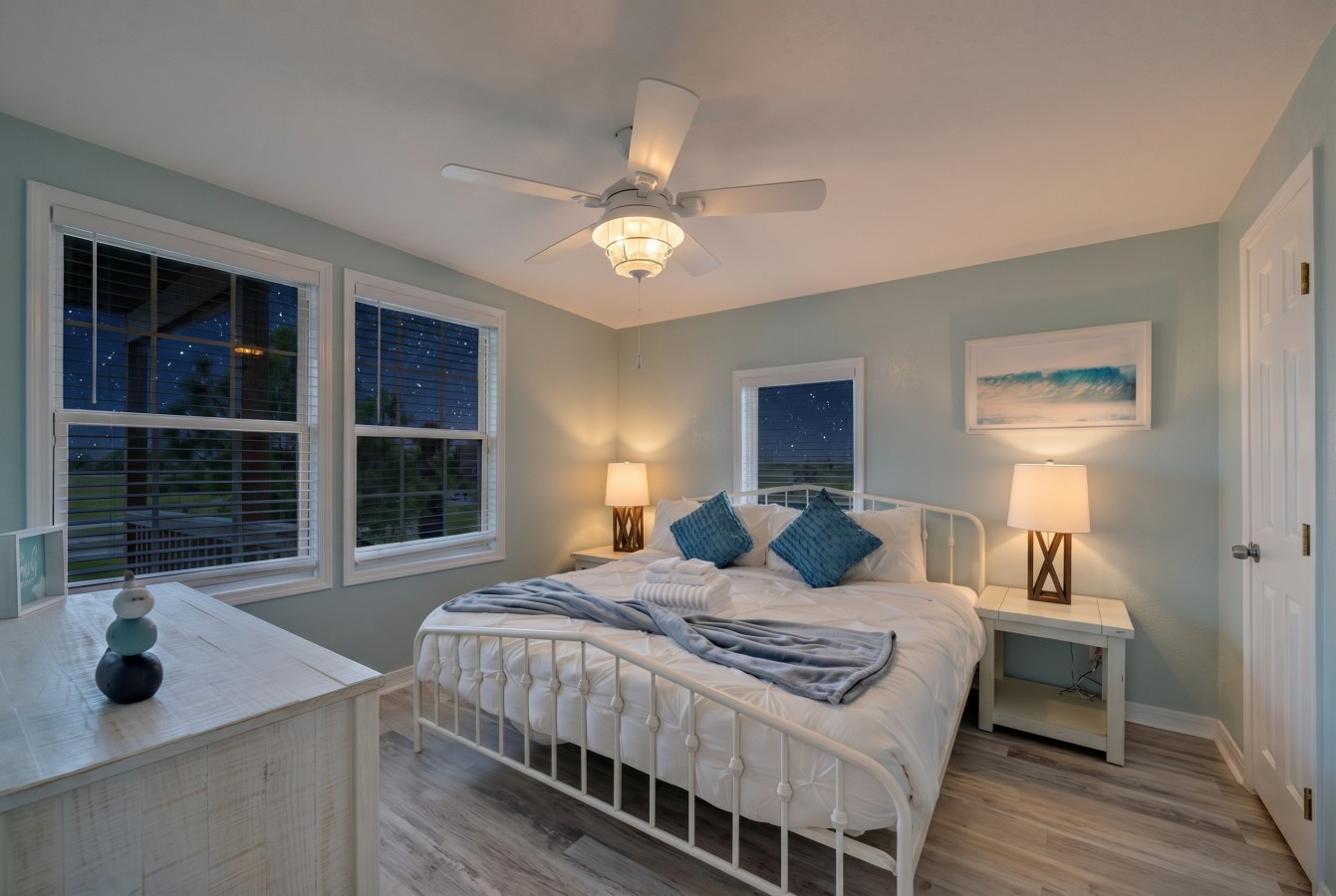 This bedroom has a king-sized bed